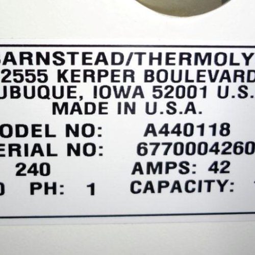 Barnstead Thermolyne Model A440118 Mega Pure Automatic Water Distillation Unit