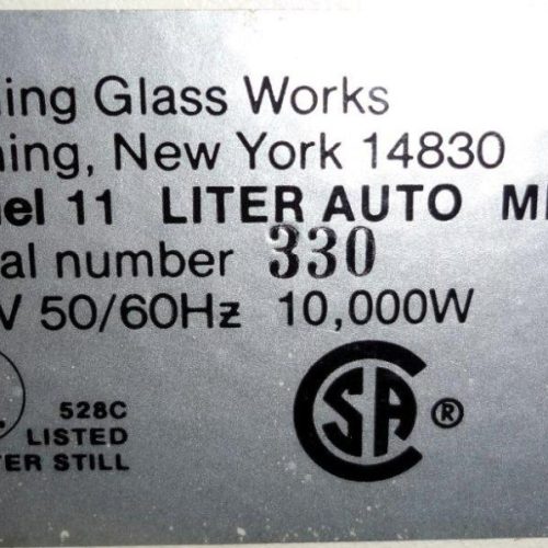 Corning Glass Model MP11A Mega Pure Automatic Water Distillation Unit