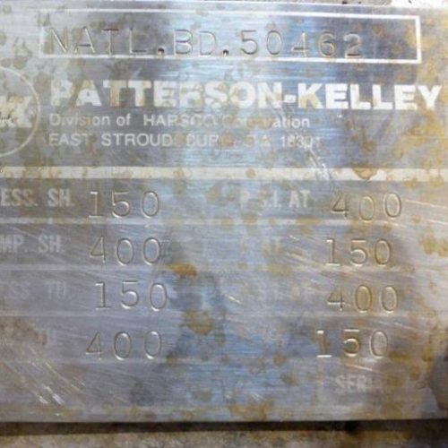 Patterson Kelley Series 380 394 Sq Ft 316L S/S Packaged Unfired Steam Generator