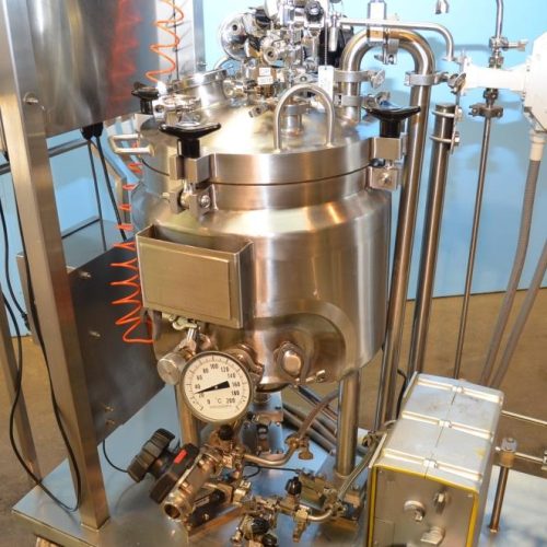 10 Gallon Lee Model 40LU S/S Jacketed Pressure Agitated Reactor