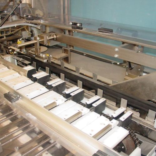 MGS MCM500 Glue S/S 1/2 in – 2.75 in Pitch Cartoner with GUK Leaflet Feeder System