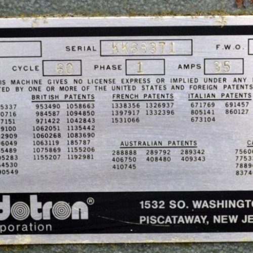 Weldotron Model 7121 16in W x 8in H x 46in L Shrink Tunnel