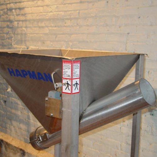 Hapman Model 500SS S/S Dump Hopper for flexible screw conveyor