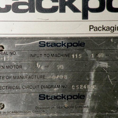 Stackpole Model SM900 Pressure Sensitive Wipe on Case Labeler w/ Portable Stand