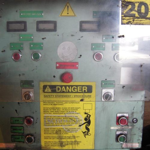Schold 150 HP Coaxial Dispersion Mixer with Hydraulic Lift and Tank