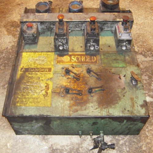 Schold 100 HP Coaxial Dispersion Mixer with Hydraulic Lift and Tank