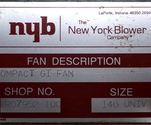 New York Blower Model 146 UNIV 2 HP Compact GI Fan