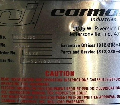 Carman Industries Model 4GBD 48 in dia Vibrating Bin Dishargeer