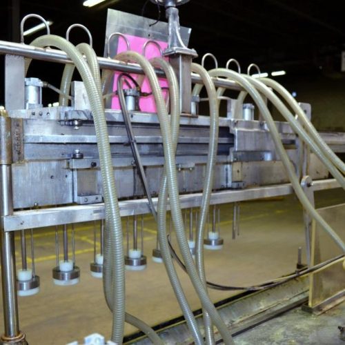 Cozzolli Model LF840 8 Head Inline Continuous Motion Walking Beam Style Piston Filler