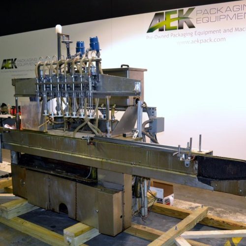 Cozzolli Model LF840 8 Head Inline Continuous Motion Walking Beam Style Piston Filler