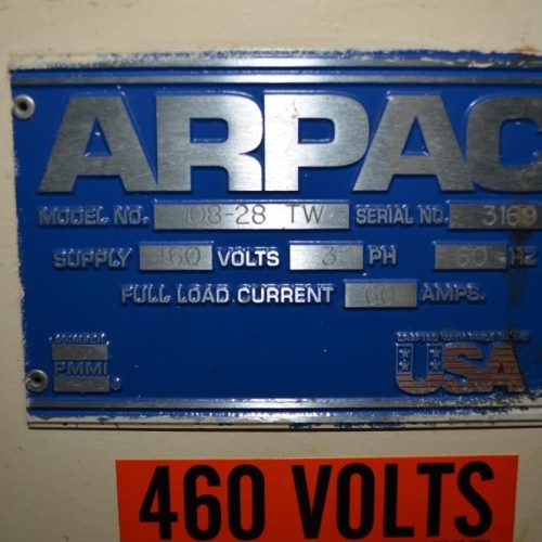 Arpac Model 10828BTW Left Side Entry Shrink Bundler w/ Tunnel