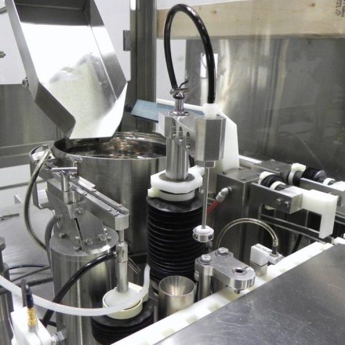 M and O Perry Model SFA1 Complete Vial Cartridge Placement and Filler Assembly System