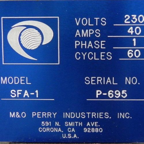 M and O Perry Model SFA1 Complete Vial Cartridge Placement and Filler Assembly System