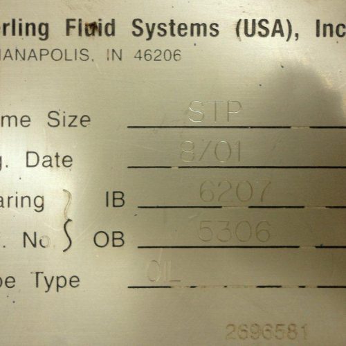 Peerless Model 8196 316 S/S Size 1 x 1 5/6 5 HP Centrifugal Pump