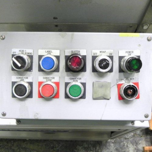 Shorewood Model 300W Conveyorized Top mounted Pressure Sensitive Labeler