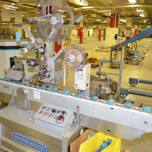 Shorewood Model 300W Conveyorized Top mounted Pressure Sensitive Labeler