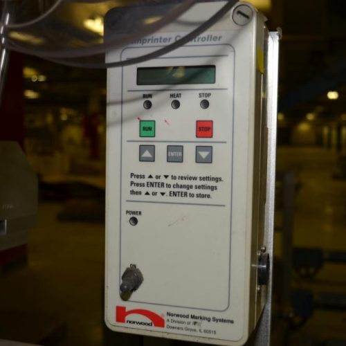 Shorewood Model 300W Conveyorized Top mounted Pressure Sensitive Labeler