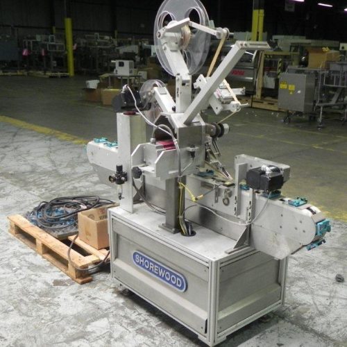 Shorewood Model 300W Conveyorized Top mounted Pressure Sensitive Labeler