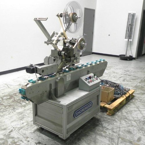 Shorewood Model 300W Conveyorized Top mounted Pressure Sensitive Labeler