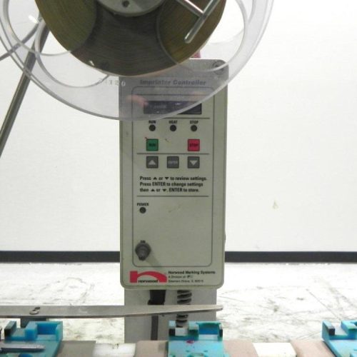 Shorewood Model 300W Conveyorized Top mounted Pressure Sensitive Labeler