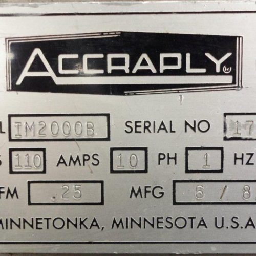 Accraply Model IM2000B Pressure Sensitive Labeler
