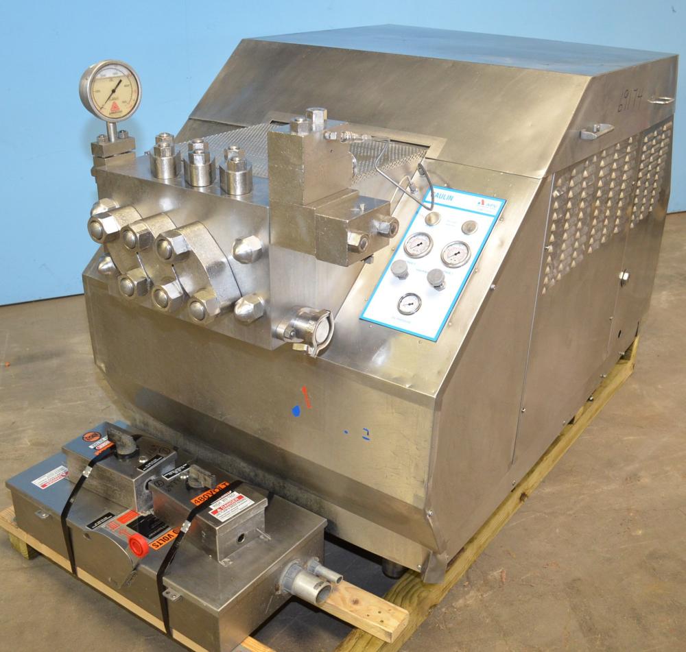 A P V Gaulin Model MS185TBS 943 GPH, 5,000 PSI S/S Dual Stage Homogenizer