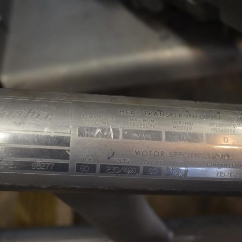 400 Gallon Breddo Model LOR 75 HP Round Single Wall S/S Liquifier