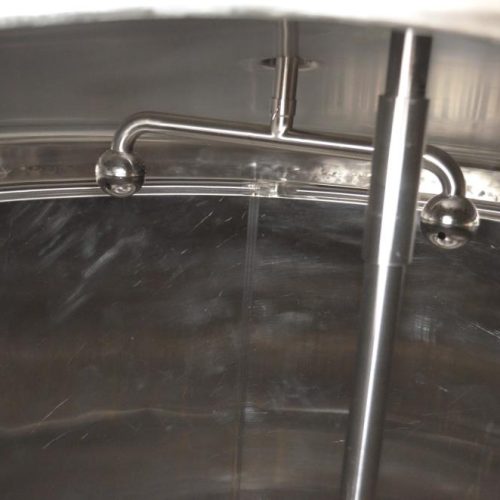 1,000 Gallon Mueller S/S Vertical Single Wall Top Mounted Sweep Agitated Tank