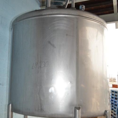 1,000 Gallon Mueller S/S Vertical Single Wall Top Mounted Sweep Agitated Tank