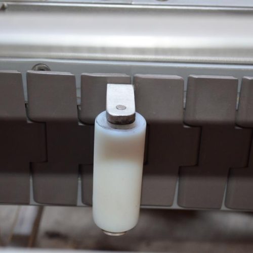 4.5 in W x 10.5 Ft H Discharge Delrin Lugged Incline Conveyor Belt