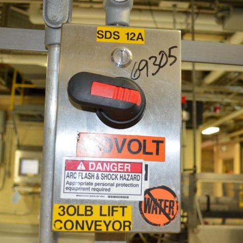 4.5 in W x 10.5 Ft H Discharge Delrin Lugged Incline Conveyor Belt