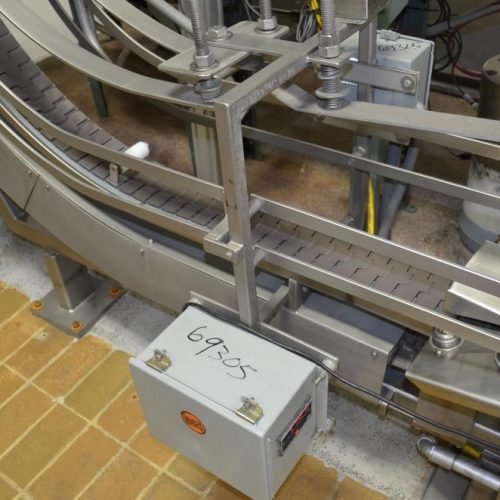 4.5 in W x 10.5 Ft H Discharge Delrin Lugged Incline Conveyor Belt