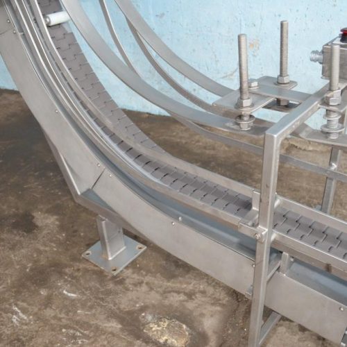 4.5 in W x 10.5 Ft H Discharge Delrin Lugged Incline Conveyor Belt