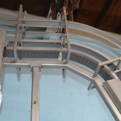 4.5 in W x 10.5 Ft H Discharge Delrin Lugged Incline Conveyor Belt