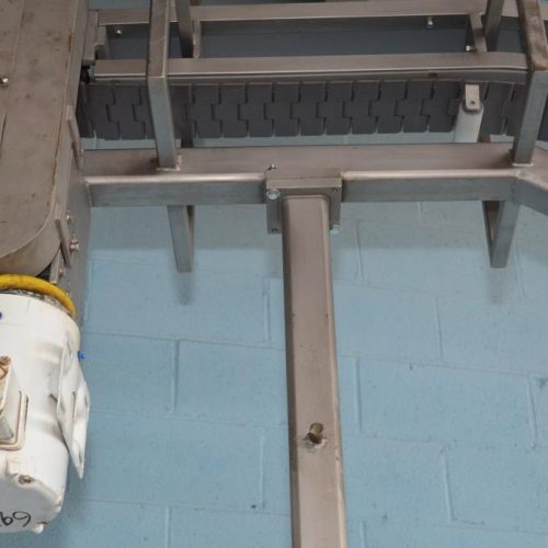 4.5 in W x 10.5 Ft H Discharge Delrin Lugged Incline Conveyor Belt