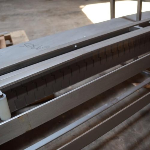 4.5 in W x 10.5 Ft H Discharge Delrin Lugged Incline Conveyor Belt