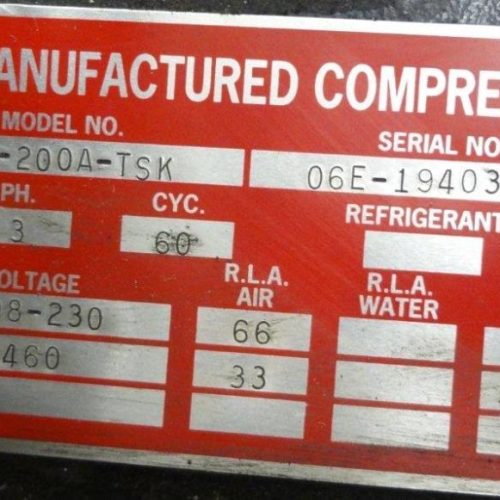 A E C Model NECR240 33 Ton Capacity Water Chiller