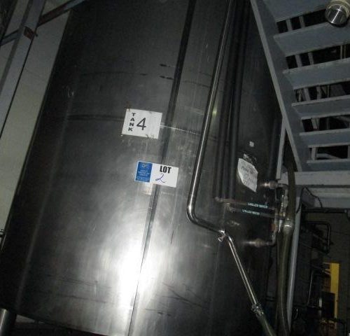 5,000 Gallon Feldmeier S/S Vertical Jacketed Turbine Agitated Tank