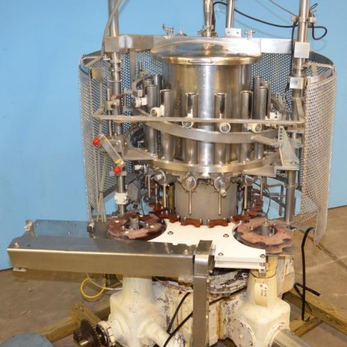 Pfaudler Model RP2514BFT 14 Head S/S Rotary Bottom Up Fill Piston Filler
