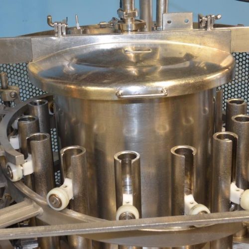 Pfaudler Model RP2514BFT 14 Head S/S Rotary Bottom Up Fill Piston Filler