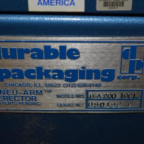 Durable Model TGA200IQCL 20 CPM Automatic Case Erector with Bottom Tape Sealer