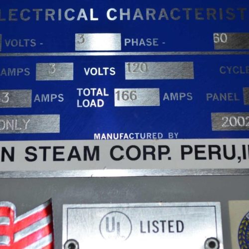 Bryan Model 135RVJ4T5-72×1500 Electric 135 KW, 150 PSI, 443 MBH Output Water Boiler