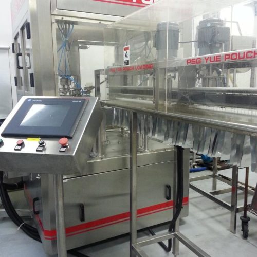 PSG YUE Model 20 S/S Rotary Pre Formed Pouch Filling and Capping Machine