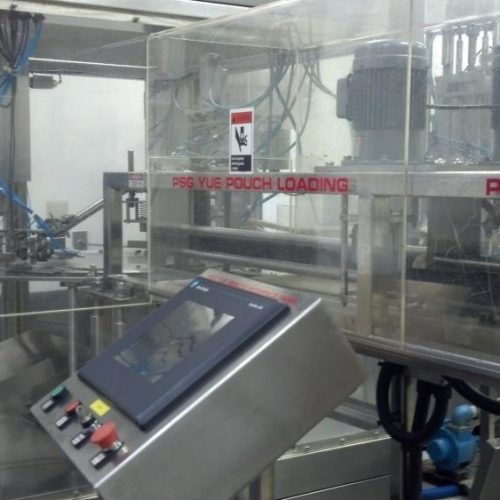 PSG YUE Model 20 S/S Rotary Pre Formed Pouch Filling and Capping Machine