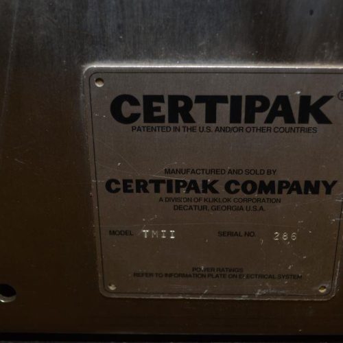 Kliklok Certipak Model TMII 12 in Pitch Horiz WrapAround 150 CPM Multi Pack Cartoner
