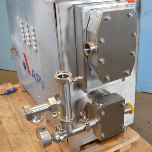 UNUSED APV Twin 3 HP and 10 HP S/S Positive Displacement Pump in S/S Cabinet