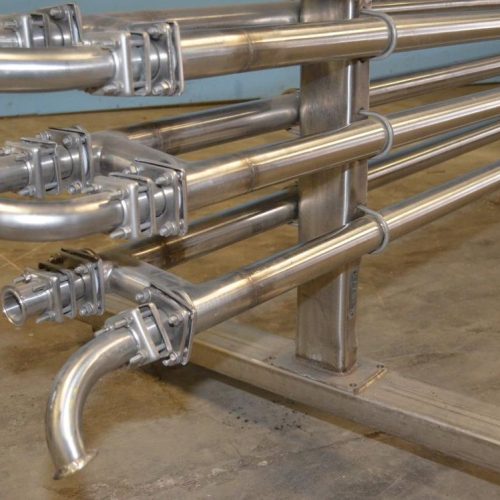 22 Linear Feet 8 Loop S/S Tube in Tube Heat Exchanger with 1 3/8 in Dia Piping