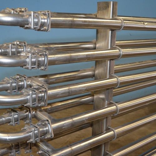 22 Linear Feet 8 Loop S/S Tube in Tube Heat Exchanger with 1 3/8 in Dia Piping
