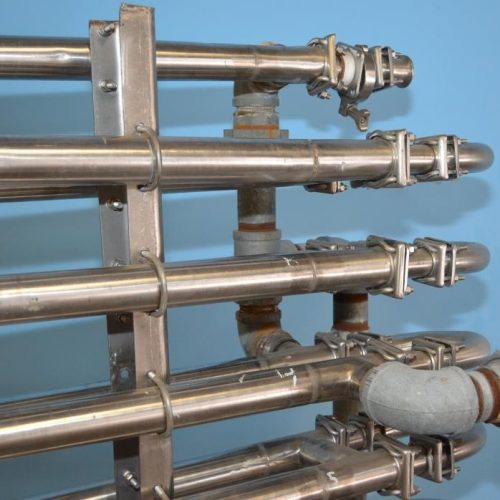 22 Linear Feet 8 Loop S/S Tube in Tube Heat Exchanger with 1 3/8 in Dia Piping