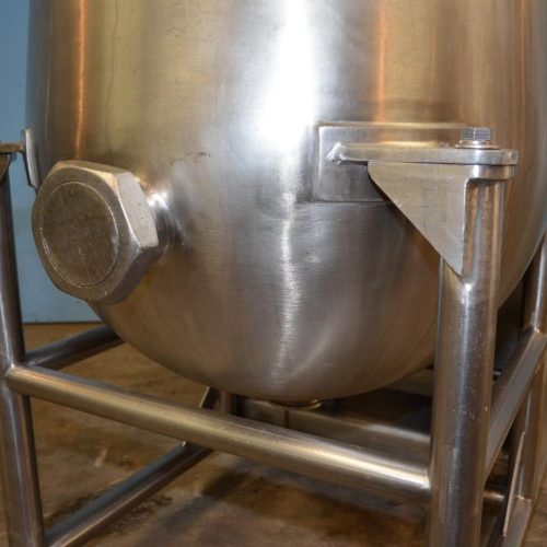 75 Gallon Pfaudler S/S Horiz Single Wall Squirrel Cage Agitated Tank on S/S Frame